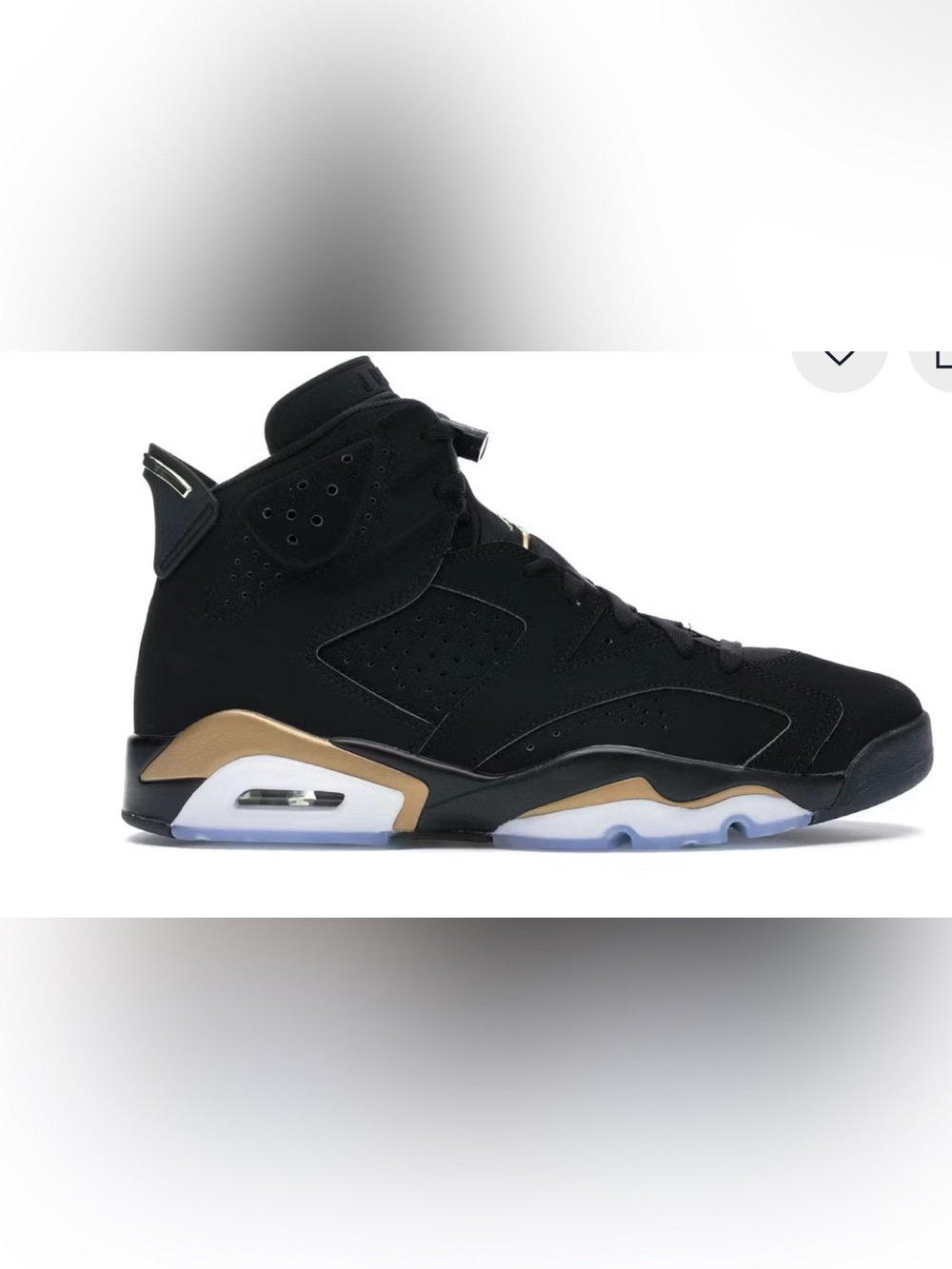Nike Jordan 6 Retro
DMP Black and Gold High-Top Sneaker